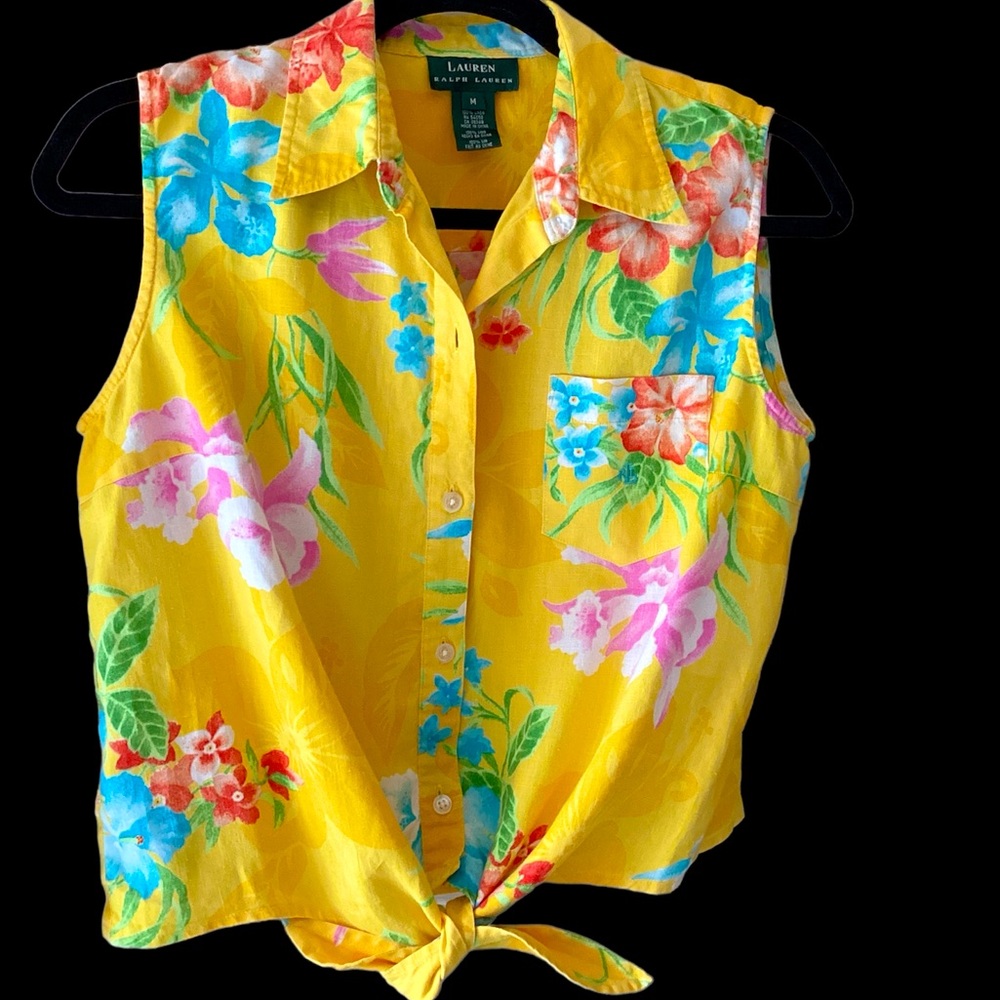 RALPH LAUREN TROPICAL SLEEVELESS TOP